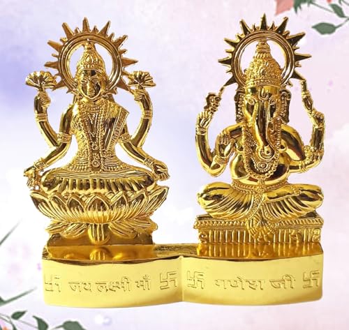 Estatua de Laxmi Ganesha de 4 pulgadas miniatura 3