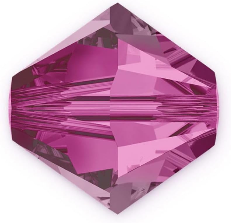 50pcs Authentic Preciosa 6mm Faceted Bicone Crystal Loose Beads Fuchsia Compatible with Swarovski 5301/5328 for DIY Jewelry Making Pre-B622