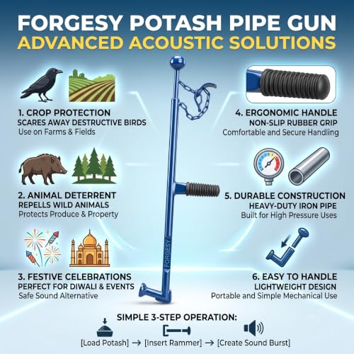 Image of Forgesy Iron Potash Pipe Toy Gun, Agriculture Bird Repeller Sound Maker