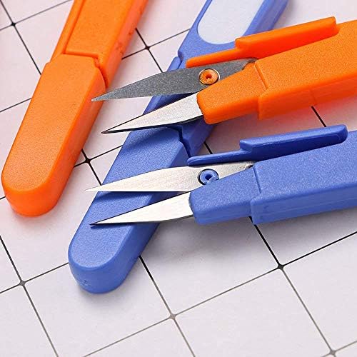 ISKYBOB 4 Pack Sewing Scissors Clippers, Embroidery Thrum Yarn Fishing Thread Beading Cutter, Mini Small Snips Trimming Nipper,DIY Supplies,Random Color