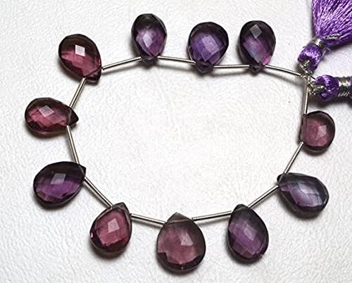 Briolettes quartz hydro améthyste 9-14mm fil de perles facettées DIY