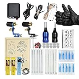 Qalabka Kit de máquina de tatuaje profesional Fuente de alimentación para tatuaje Pluma rotativa con agujas para maquillaje permanente Microblading de cejas para principiantespara maquillaje permanent