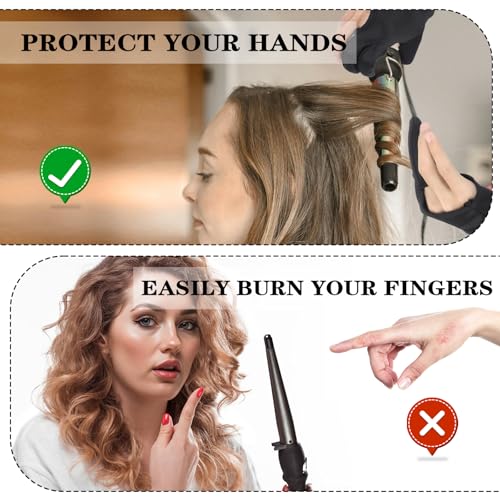 heat resistant gloves for hair styling professional curling wand glove 3 finger mittens reusable hair dye heat protector gloves for curling barber perminghair straightening
