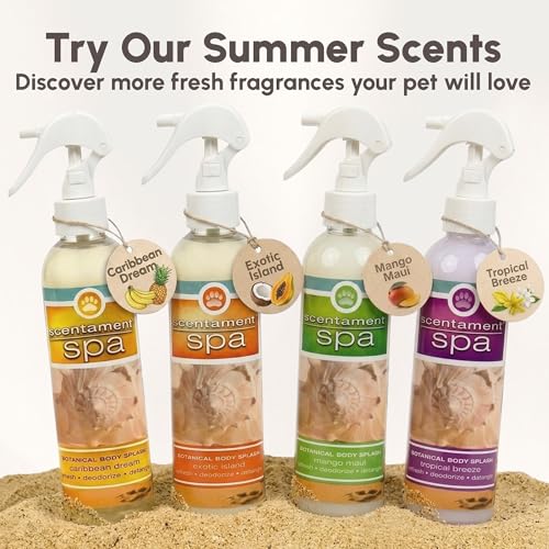 Image of Best Shot Scentament Spa Botanical Body Splash, Pet Deodorizing Spray for Dogs & Cats, Conditioning Body Spray with Caribbean Dream Splash, Gentle Grooming Finishing Mist, 8 fl oz