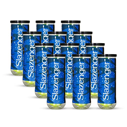 Image of Slazenger Championship Tennis Balls (Material: Rubber, Color: Yellow) Standard Size |12 Can|36 Balls(3 Balls /Can)