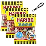  HARIBO Stafetten 3xPackungen Lakritz-Nascherei  HARIBO Großpackung  HARIBO Lakritz Geschmacksexplosion