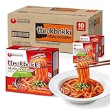 Nongshim Tteokbokki Style Noodles, Sweet and Spicy Sauce, Korean Instant Noodles, Wheat Stir Fry...