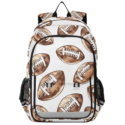 Sac à dos pour ordinateur portable enfants motif football marron robuste