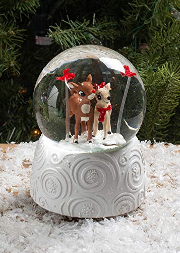 Rudolph With Clarice Musical 6 Inch Globe Plays The Tune Rudolph The Red Nose Reindeer #TOP1