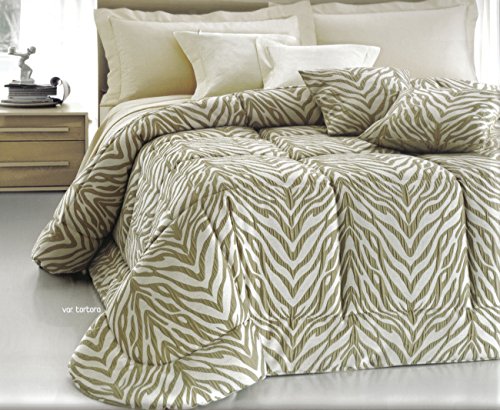 gff Trapunta Invernale Matrimoniale Piumone Selene in Pregiato Tessuto Jacquard Beige Tortora Tigrato 270x270 cm