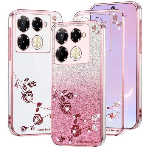 Coque Infinix Note 40 Pro 4G antichoc transparente avec paillettes anti-jaunissement