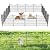 10 Panels No Dig Dog Fence Outdoor for Yard, 24 in(H) X 20 ft(L) Decorative Garden Fence Animal Barrier for Dogs, Rustproof Metal Wire Garden Edging Fence and Borders, Temporary Fencing Stakes