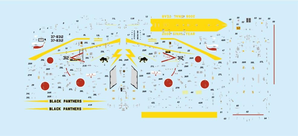 Decal F-4EJ Kai 1/72 JASDF maquette chasseur d'élite japonais Black Panther