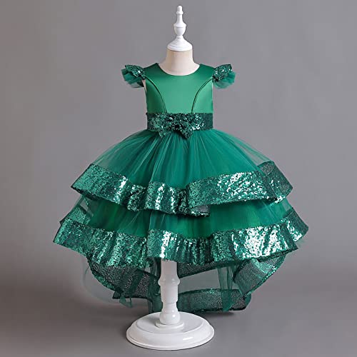 Vestido infantil para meninas de verão sem mangas laço flor vestido de princesa passarela vestido de