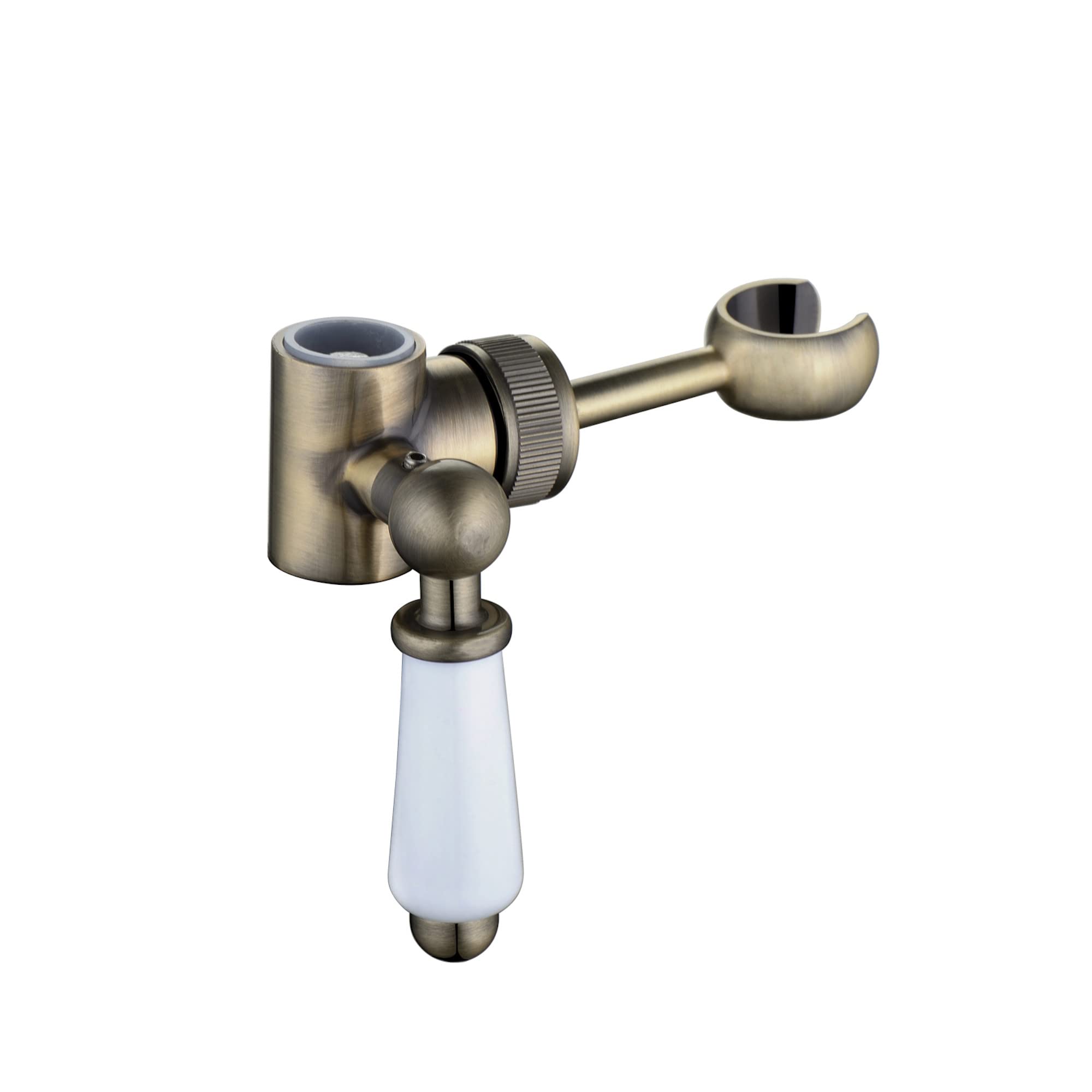 ENKI B08 Hand Shower Bracket Round Slider Riser Column Rail 18mm Antique Brass
