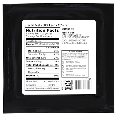 Image of Amazon Grocery, Ground Beef, 80% Lean /20% Fat, 1 lb