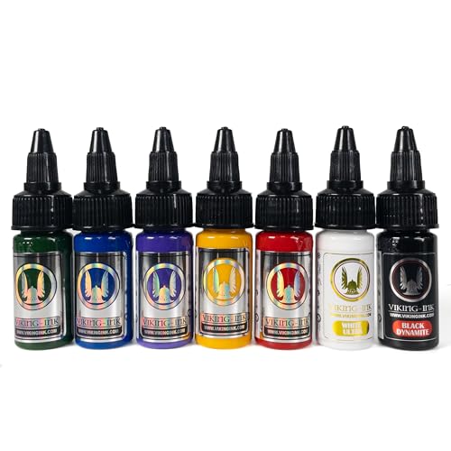 VIKING INK - KIT 7 colores 15ml- Tinta para Tatuaje