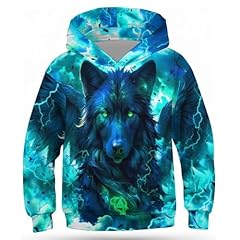 Blue Green Lightning Winged Wolf