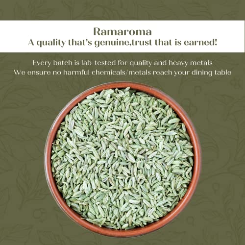 Ramaroma Fennel Seeds (Saunf Sabut) Whole Spice 3.5Oz (100G) ~ All Natural | Gluten Friendly | Non-Gmo | Vegan | All Natural, Sweet Licorice Flavor And Bright Green Color - Great For Fennel Tea, Snacking, And Cooking! #TOP4