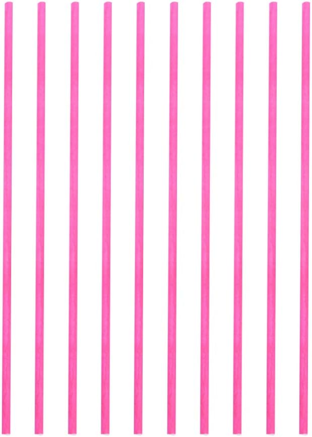 Supvox 専門店 0ピースバラ色のロリポップスティックケーキ ポップキャンディースティッククッキーチョコレートパーティー好意ラッパーアクセサリーdiyベーキングツール用カフェバーホームストア