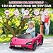 MUKIDY Kids Ride-on Car Licensed McLaren765LT for 3-6Years Old, Electric car 12V Battery Powered Electric Vehicle, w/Parent Remote, Music Player, LED Lights, Smooth Start, 3 Speeds, Pink