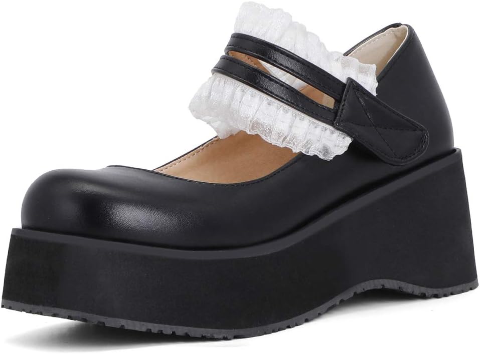 Ciuyurra Women Sweet Lolita Shoes - Platform Ankle Strap
