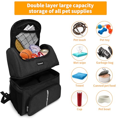 Dog-Travel-Bag-for-Supplies-with-Food-Container-Bag-Dog-Travel-Backpack-for-Hiking-Overnight-Camping-Trip-Black Dog Travel Bag for Supplies with Food Container Bag Dog Travel Backpack for Hiking Overnight Camping Trip Black