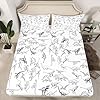 Feelyou Dinosaur Bed Sheets Set King Size 3D Digital Print Sheet Set for Kids Boys Girls Decor Jungle Dino Sheets with Deep Pocket Fitted Sheet Wild Animal Black and White Bedding Set Bedroom #3