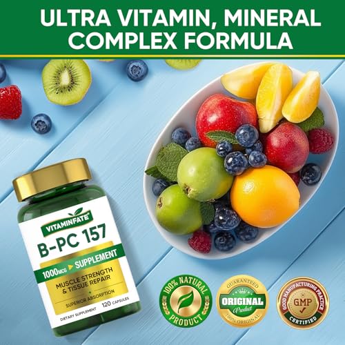 B-PC 157, 1000mg BPC-157 blend-Nahrungsergänzung zur Unterstützung von Muskeln & schneller Regeneration – 120 Stück, Non-GMO, Glutenfrei