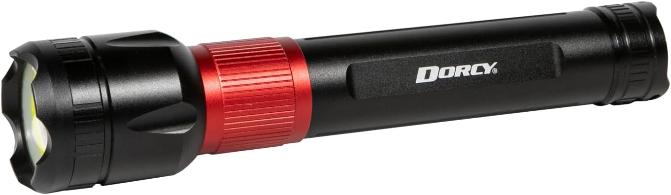 Dorcy 10-in. 2,000-Lumen USB Rechargeable Flashlight with Powerbank, Black (41-4328)