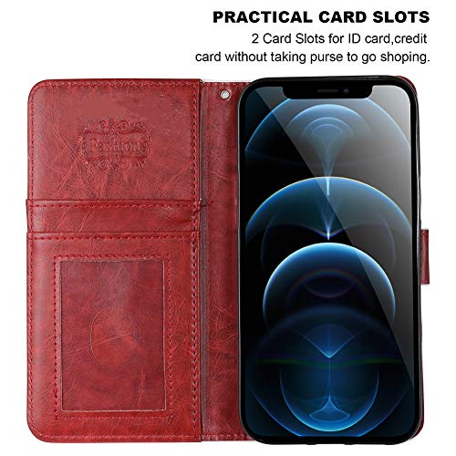 Ook Compatible With Iphone 12/12 Pro Wallet Case Leather Butterfly Design For Women For Girls Protective Leather Case With Kickstand And Card Slots For Iphone 12/12 Pro 6.1 Inches Butterfly Purple #TOP1