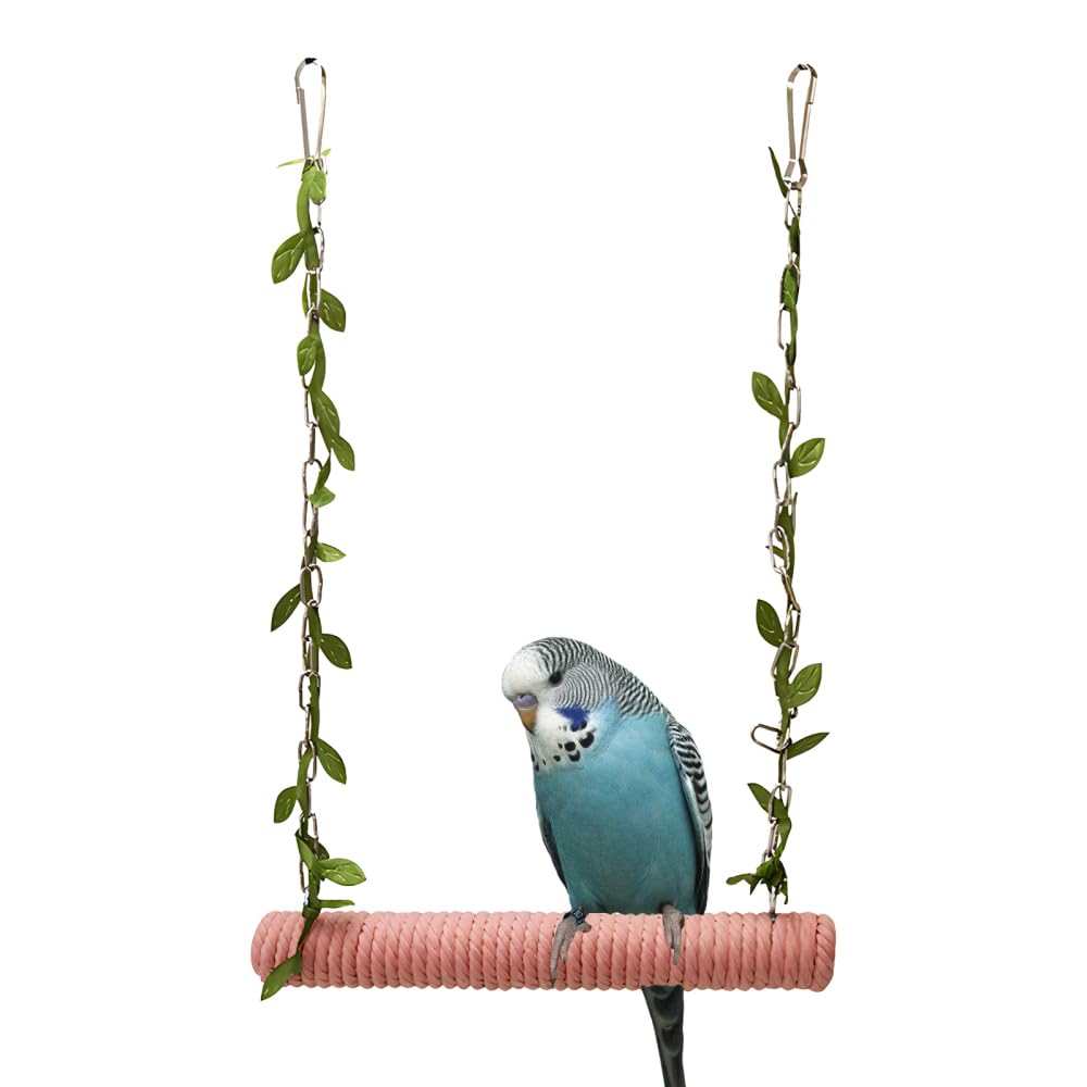 Altalena In Corda Di Cotone Per Uccelli E Pappagalli - Giocattolo Divertente Per Arrampicata E Riposo - Foto 4