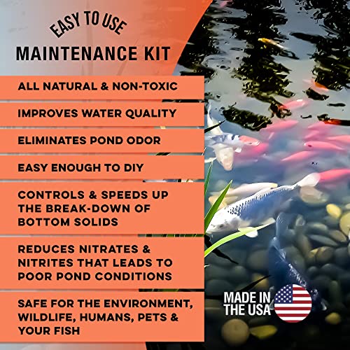 Microbe-Lift Clean Pond Kit, Cleans Up To 1/4 Acre, Includes Professional Blend Water Clarifier Treatment, And Sludge-Away Sludge Remover To Maintain A Healthy Ecosystem, Maintenance Kit #TOP3