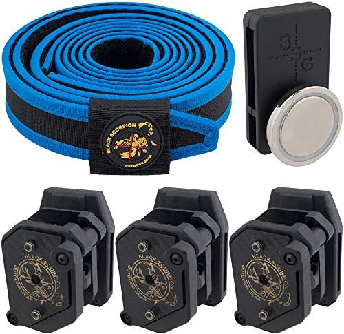 Black Scorpion Gear Professional Lightweight Competition Belt w/ 3 Double Stack Magazine Pouches, 1 Magnetic Magazine Pouch | 3-Gun, IPSC and USPSA Approved