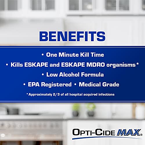 Micro-Scientific-M60035 Opti-Cide Max, Disinfectant Cleaner And Sanitizer, Use On Glass, Metal, Plexiglas, Formica, Powder-Coated Surfaces, And More, 1 Gallon Container #TOP2