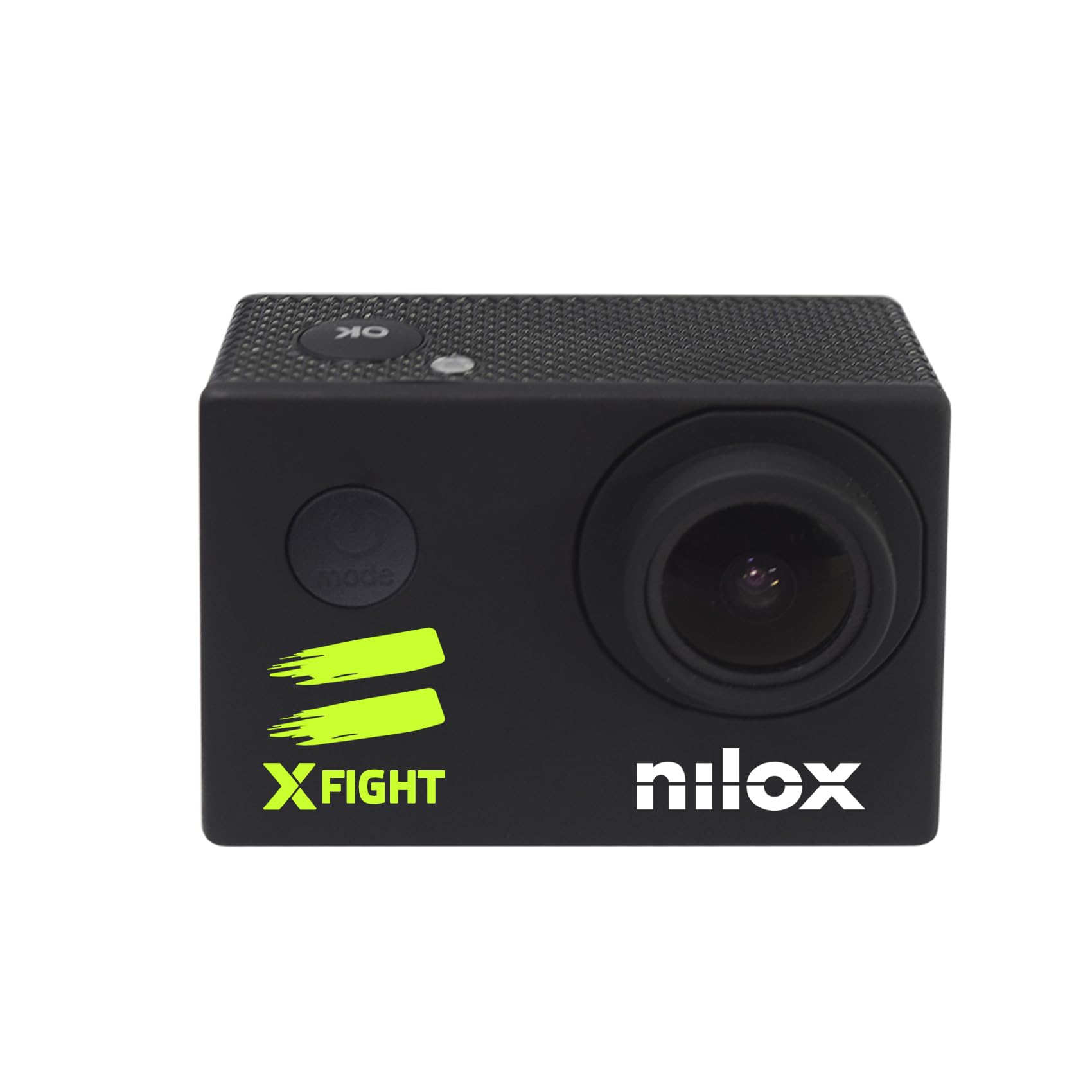Nilox Cámara de Acción Sumergible Xfight, Foto 12MP y Video 1080P 30fps, Pantalla LCD 2'', Action Cam Impermeable hasta 30m, Batería 900 mAh, Conexión Wifi, Memoria SD hasta 32 GB