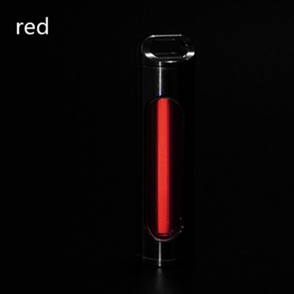 Key Chain Tube Lamp Self Luminous 25 Years Fluorescent Vial Key Ring Hurricane Emergency Survival Lights for Outdoor (A Red)