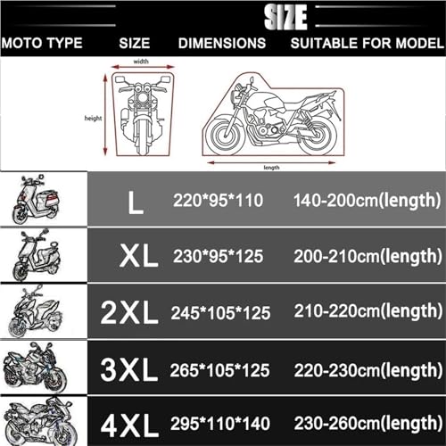 Housse moto imperméable extérieure compatible Beta Evo 300 RR 4T LC - 5