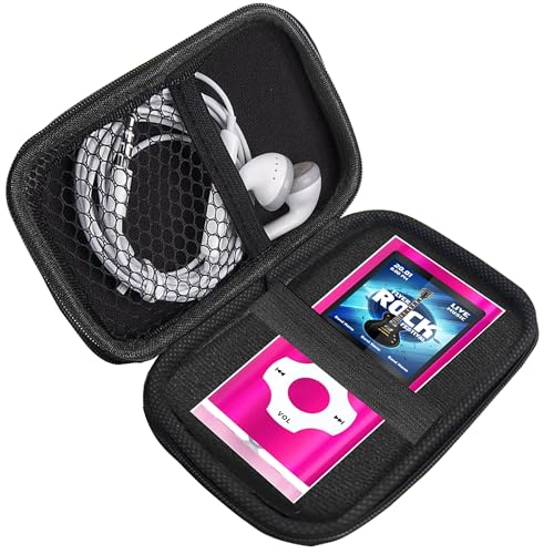 Tabmart Funda MP3 Player 1,8 Pulgadas,Soporte con mosquetón de Metal,para Organizar Grabadora de Voz, para Bluetooth MP3 / MP4 Player/Auriculares/iPod Touch (Negro)