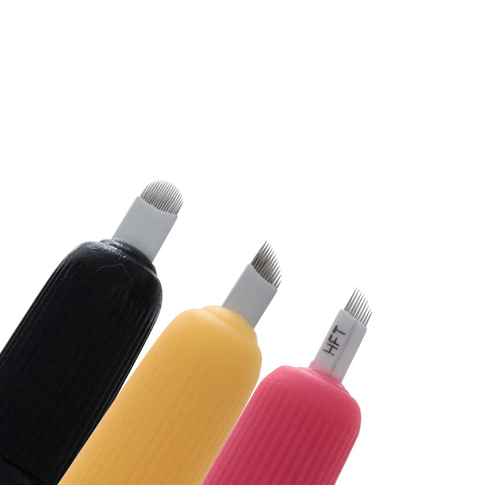 5Pcs Disposable Manual Microblading Pen Professional Eyebrows Tattoo Pen Blade for Semi-permanent Makeup(Black)