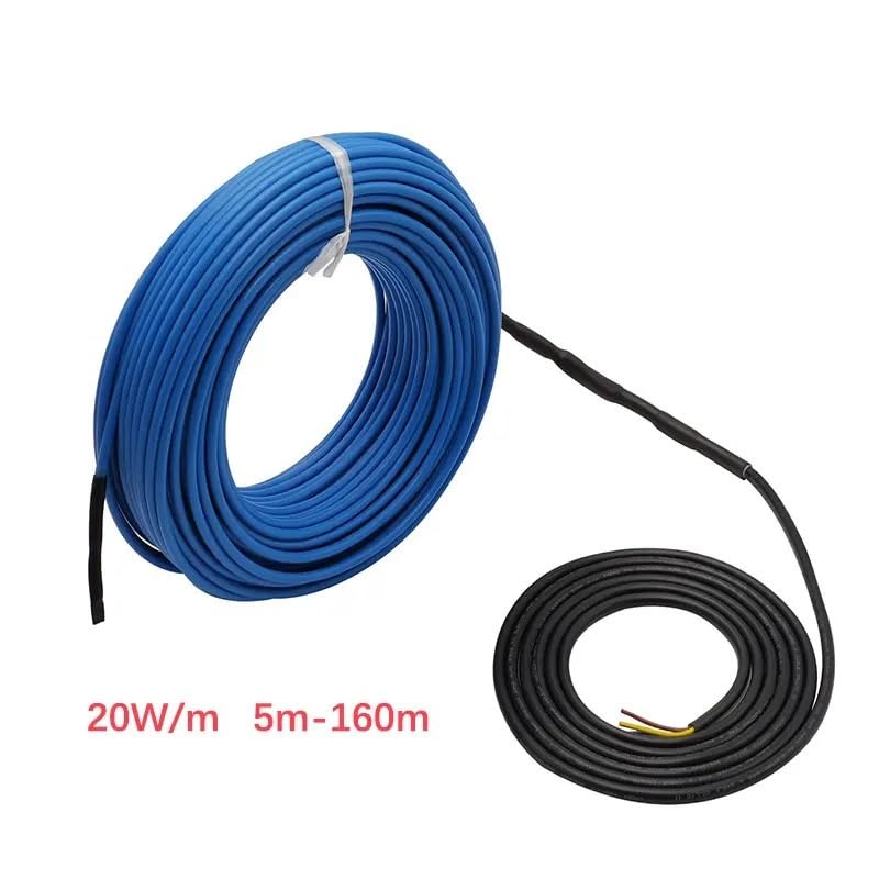 220V 20W/m 5m-150m Heating Cable for Bedroom Kitchen Energy Saving Room Floor Heating Cables Hotline Satisfied(80m 1600W)