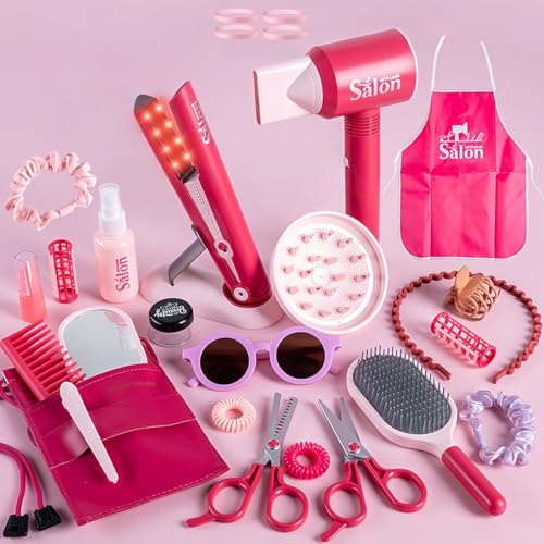 ALIVTAII ごっこ遊び キッズヘアサロンおもちゃセット ドライヤー付…
