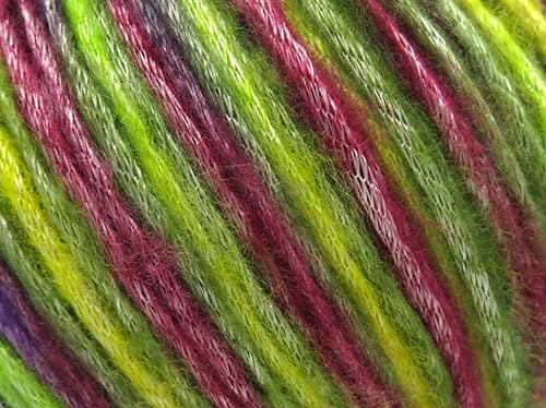 Image of Ice Yarn Lukche Picasso (3 Pack) Light Shinny Yarn Knitting Yarn Crochet Yarn for DIY Hand Knitting 44% Acrylic, 56% Polyester (3x1.76 Oz),(3x125 yds) (Green Shades, Burgundy, Purple)