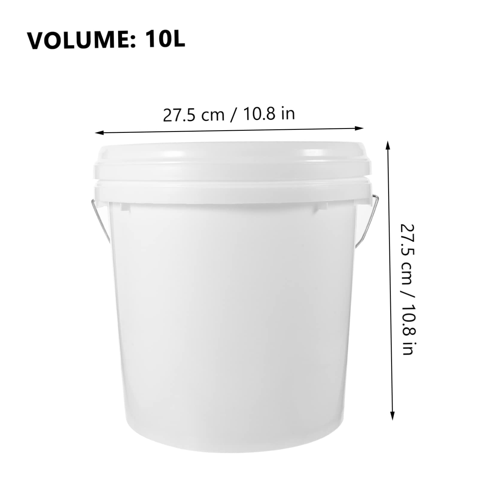 Cubo Redondo de Pintura Hdpe Blanco de 10 L con Tapa