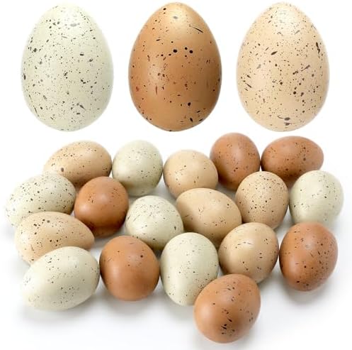 18 Pcs Easter Speckled Eggs 2.4 in Plastic Speckled Eggs Bowl and...