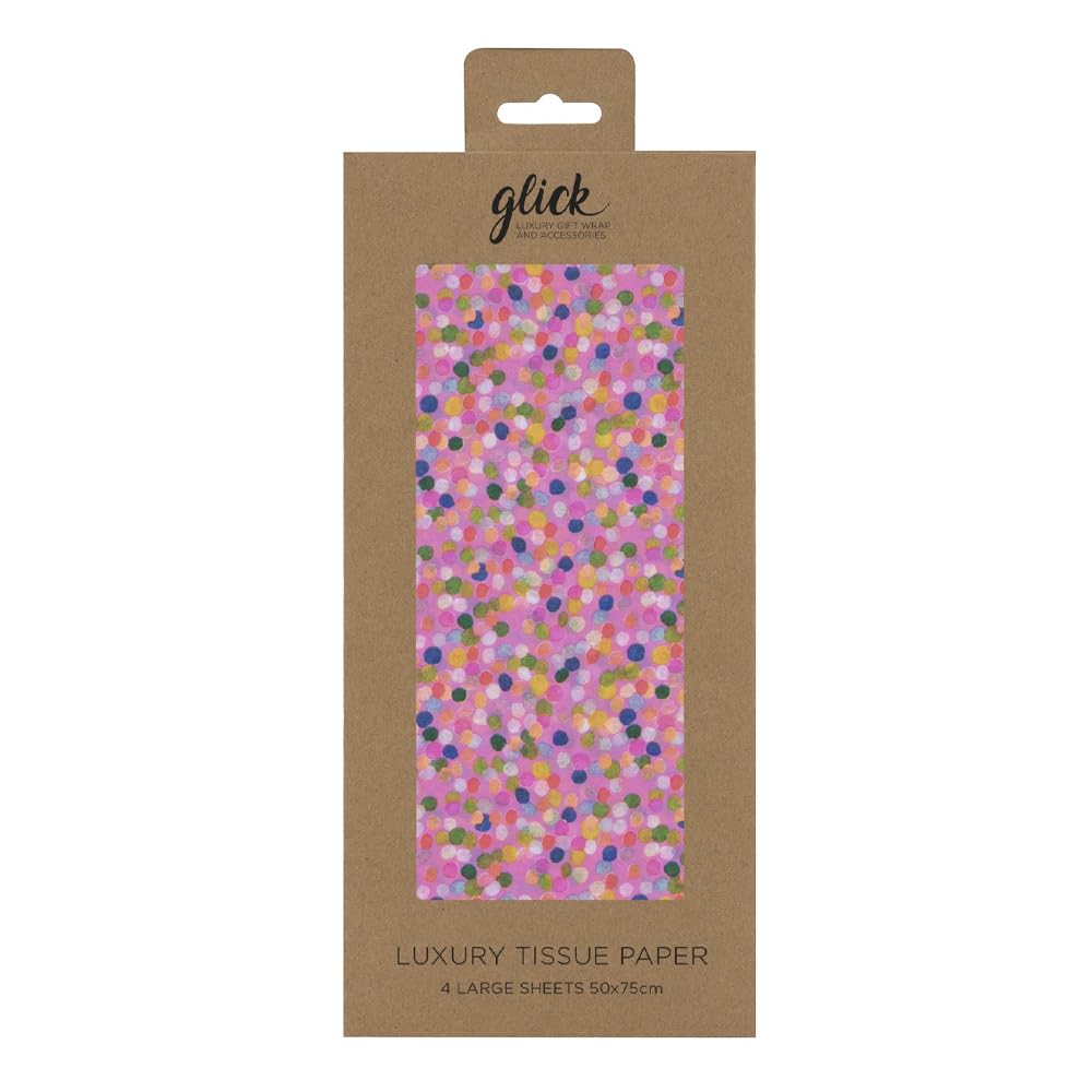 Spotty Pink Glick 4 Sheets Tissue Wrapping Paper 50 x 75 cm