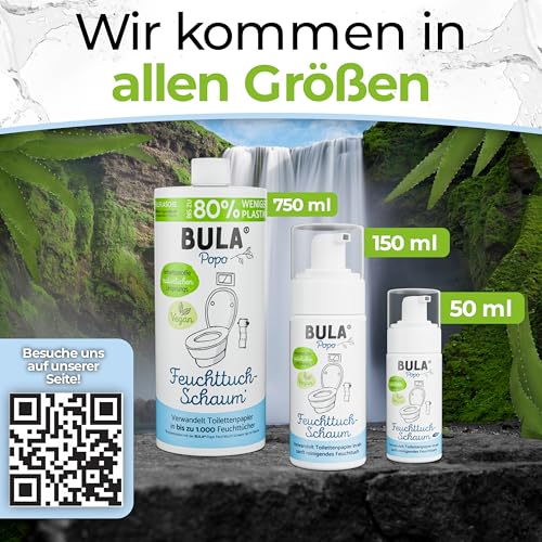 BULA® Popo (Baby u. Toiletten) Feuchttuch Schaum 150ml für dein Toilettenpapier | nachhaltige Alternative für über 200 Feuchttücher | natürliche Inhaltsstoffe 6