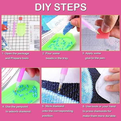 Image of Jasol Diamond Painting Kit, 40x30 Cms, Full Drill, 5D Crystals, Home Wall Decor Gift Set (The Starry Night M45623)