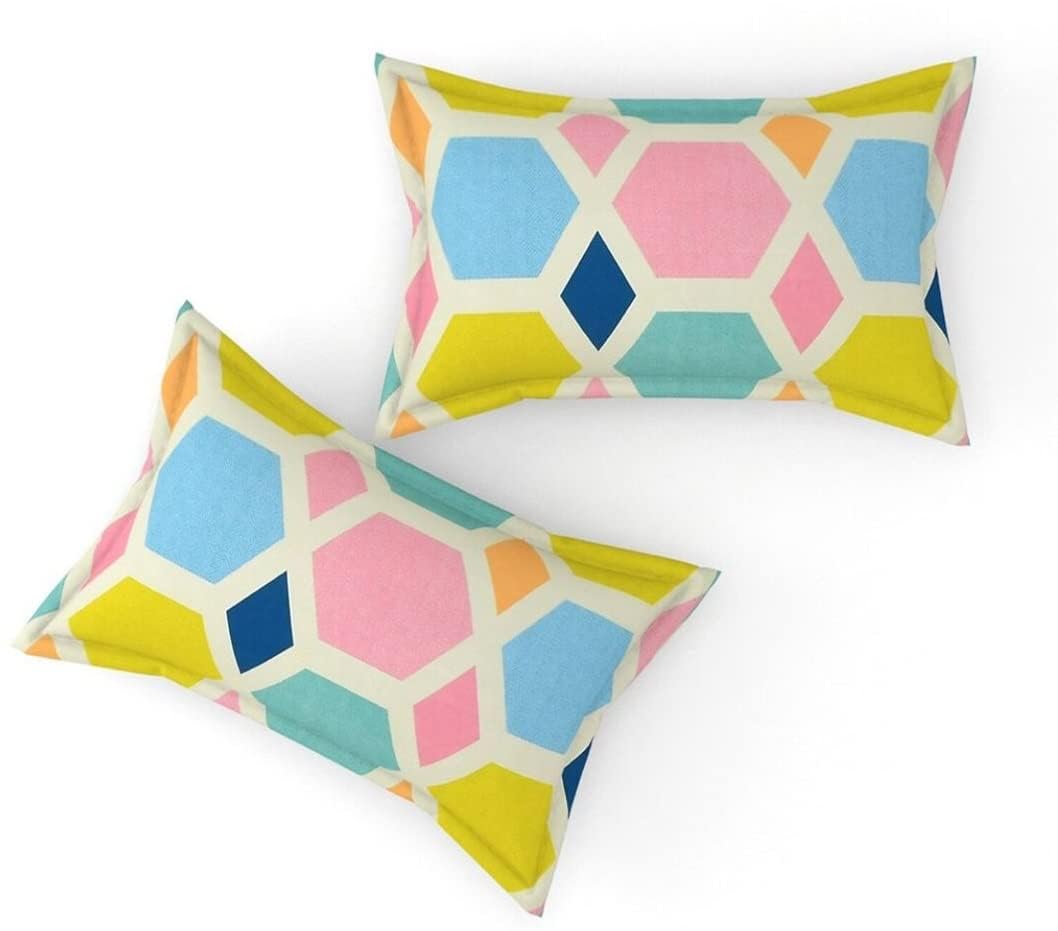 THE HOME STYLE Soft Glace Cotton King Size Printed Pillow Covers ll Pillow Cases ll Set of 2 Pc- 18x 28 Inches (Pastel Palette)