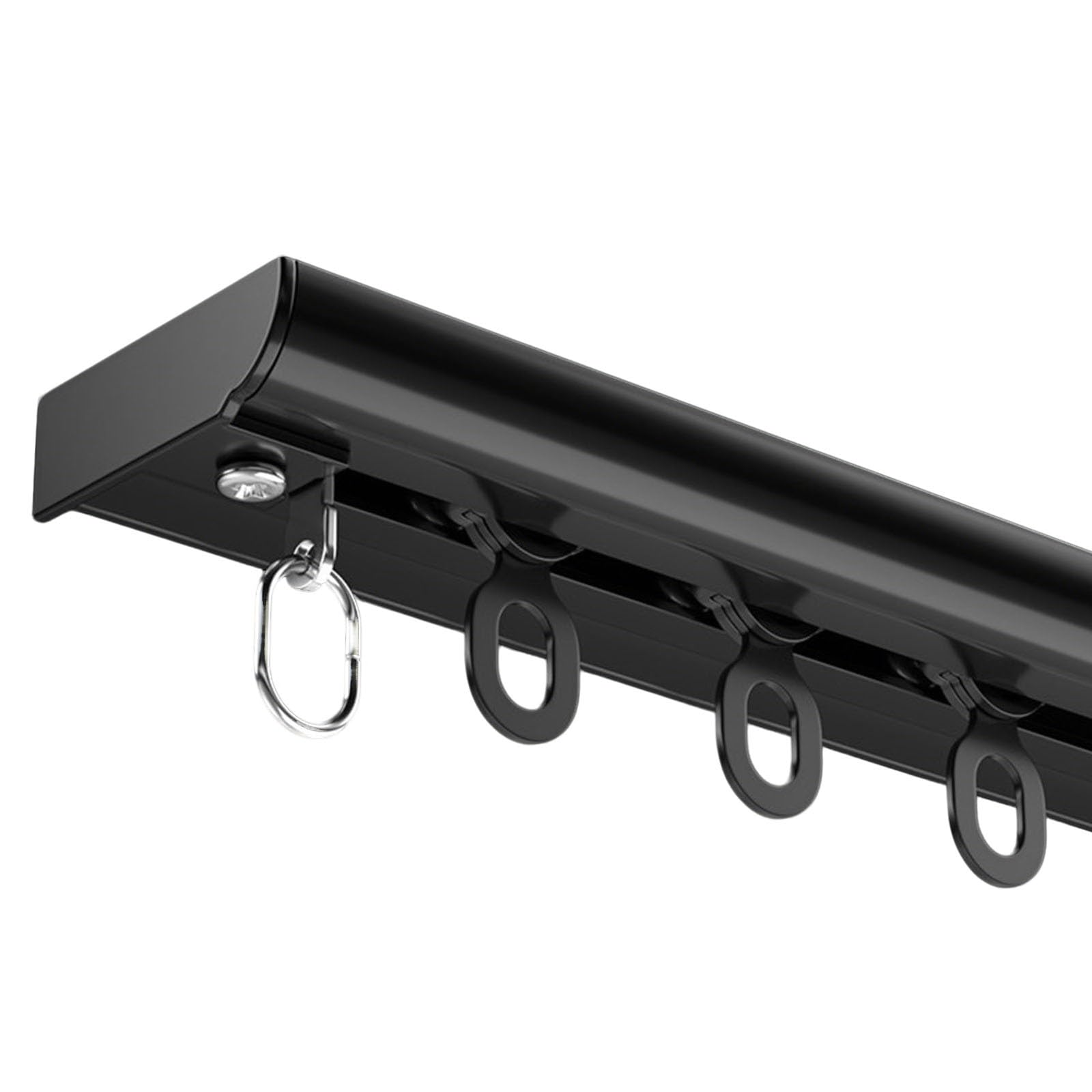 Ceiling Curtain Track 0.5 2 3 3.4 6m Thick Heavy Aluminum Rails Mount Tracks System with Roller Room Divider Silent Rail Kit Modern Drapery Rail System(Black,4.4m(14.4ft))